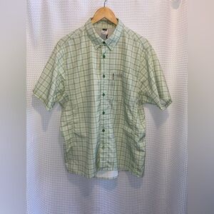 2/60$ Men’s THE NORTH FACE plaid‎ short sleeves buttoned shirt size Large